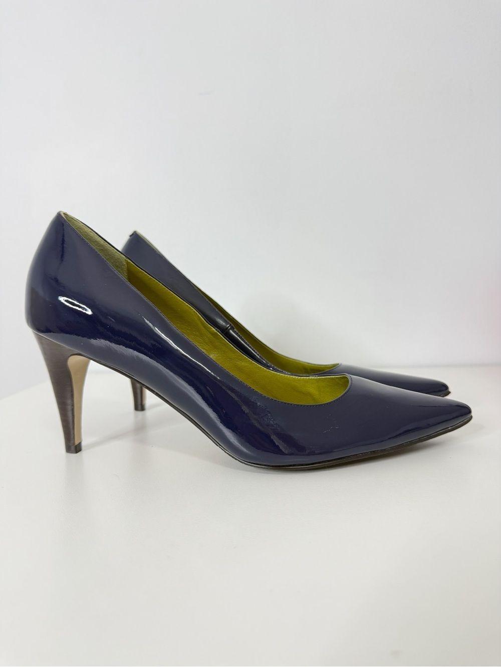 Cole Haan Air Navy Blue Patent Leather Point Toe Pumps Women 10.5 Career D36429
